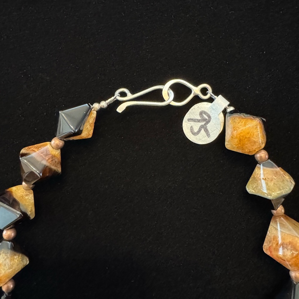NWOT Beaded Necklace with Sterling Silver Citrine Pendant - Picture 5 of 8